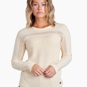 KÜHL Kosta Sea Salt Thermal Open Stitch Sweater Cashmere Blend Size S
